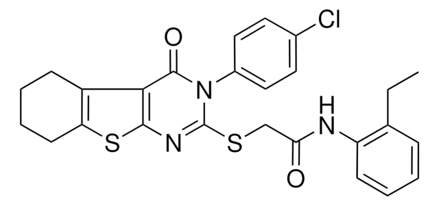 2-{[3-(4-CHLOROPHENYL)-4-OXO-3,4,5,6,7,8-HEXAHYDRO[1]BENZOTHIENO[2,3-D]PYRIMIDIN-2-YL]SULFANYL}-N-(2-ETHYLPHENYL)ACETAMIDE AldrichCPR