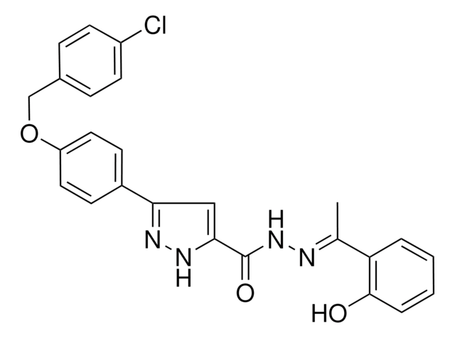 3-{4-[(4-CHLOROBENZYL)OXY]PHENYL}-N'-[(E)-1-(2-HYDROXYPHENYL)ETHYLIDENE]-1H-PYRAZOLE-5-CARBOHYDRAZIDE AldrichCPR