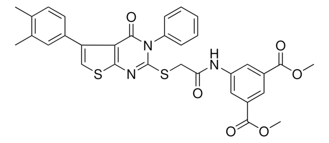 DIMETHYL 5-[({[5-(3,4-DIMETHYLPHENYL)-4-OXO-3-PHENYL-3,4-DIHYDROTHIENO[2,3-D]PYRIMIDIN-2-YL]SULFANYL}ACETYL)AMINO]ISOPHTHALATE AldrichCPR