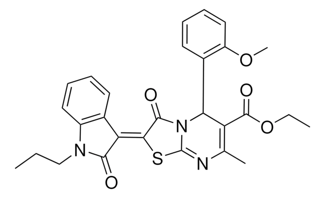 ETHYL (2Z)-5-(2-METHOXYPHENYL)-7-METHYL-3-OXO-2-(2-OXO-1-PROPYL-1,2-DIHYDRO-3H-INDOL-3-YLIDENE)-2,3-DIHYDRO-5H-[1,3]THIAZOLO[3,2-A]PYRIMIDINE-6-CARBOXYLATE AldrichCPR