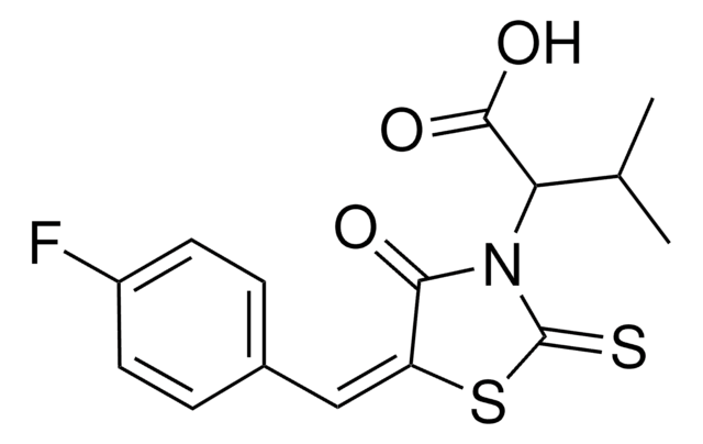 2-[(5E)-5-(4-FLUOROBENZYLIDENE)-4-OXO-2-THIOXO-1,3-THIAZOLIDIN-3-YL]-3-METHYLBUTANOIC ACID AldrichCPR