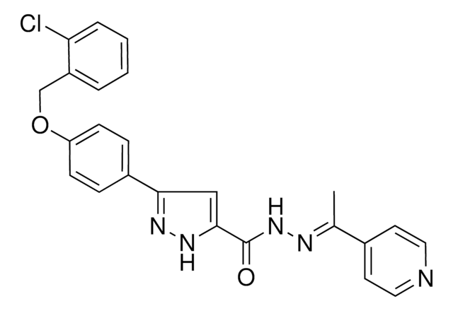 3-{4-[(2-CHLOROBENZYL)OXY]PHENYL}-N'-[(E)-1-(4-PYRIDINYL)ETHYLIDENE]-1H-PYRAZOLE-5-CARBOHYDRAZIDE AldrichCPR