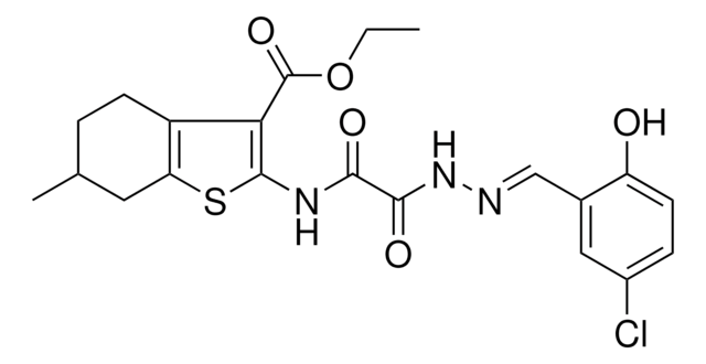 ETHYL 2-{[[(2E)-2-(5-CHLORO-2-HYDROXYBENZYLIDENE)HYDRAZINO](OXO)ACETYL]AMINO}-6-METHYL-4,5,6,7-TETRAHYDRO-1-BENZOTHIOPHENE-3-CARBOXYLATE AldrichCPR