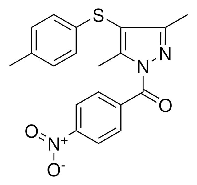 3,5-DIMETHYL-4-((4-METHYLPHENYL)THIO)-1-(4-NITROBENZOYL)-1H-PYRAZOLE AldrichCPR