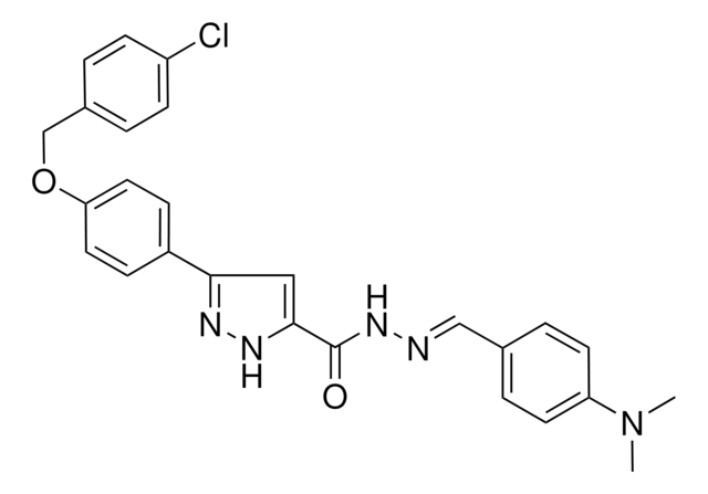 3-{4-[(4-CHLOROBENZYL)OXY]PHENYL}-N'-{(E)-[4-(DIMETHYLAMINO)PHENYL]METHYLIDENE}-1H-PYRAZOLE-5-CARBOHYDRAZIDE AldrichCPR