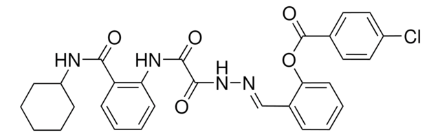 2-{(E)-[2-(2-{2-[(CYCLOHEXYLAMINO)CARBONYL]ANILINO}-2-OXOACETYL)HYDRAZONO]METHYL}PHENYL 4-CHLOROBENZOATE AldrichCPR