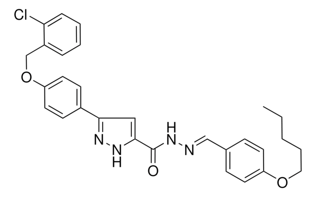 3-{4-[(2-CHLOROBENZYL)OXY]PHENYL}-N'-{(E)-[4-(PENTYLOXY)PHENYL]METHYLIDENE}-1H-PYRAZOLE-5-CARBOHYDRAZIDE AldrichCPR