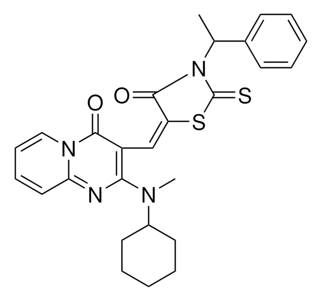 2-[CYCLOHEXYL(METHYL)AMINO]-3-{(E)-[4-OXO-3-(1-PHENYLETHYL)-2-THIOXO-1,3-THIAZOLIDIN-5-YLIDENE]METHYL}-4H-PYRIDO[1,2-A]PYRIMIDIN-4-ONE AldrichCPR