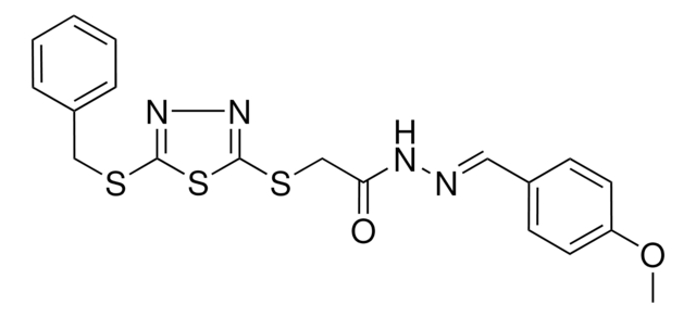 2-{[5-(BENZYLSULFANYL)-1,3,4-THIADIAZOL-2-YL]SULFANYL}-N'-[(E)-(4-METHOXYPHENYL)METHYLIDENE]ACETOHYDRAZIDE AldrichCPR