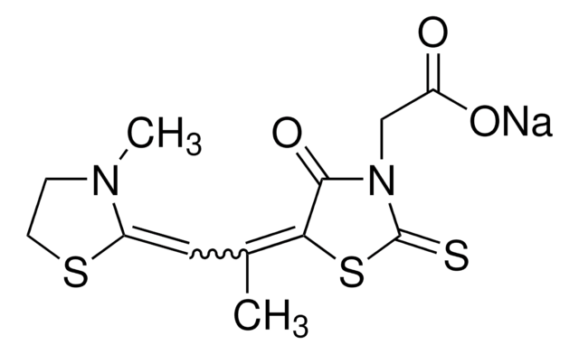 5-[1-Methyl-2-(3-methyl-2-thiazolidinylidene)ethylidene]-3-rhodanineacetic acid sodium salt Dye content 95&#160;%