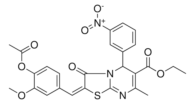 ETHYL (2E)-2-[4-(ACETYLOXY)-3-METHOXYBENZYLIDENE]-7-METHYL-5-(3-NITROPHENYL)-3-OXO-2,3-DIHYDRO-5H-[1,3]THIAZOLO[3,2-A]PYRIMIDINE-6-CARBOXYLATE AldrichCPR