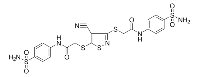 2-{[3-({2-[4-(AMINOSULFONYL)ANILINO]-2-OXOETHYL}SULFANYL)-4-CYANO-5-ISOTHIAZOLYL]SULFANYL}-N-[4-(AMINOSULFONYL)PHENYL]ACETAMIDE AldrichCPR