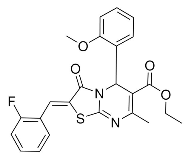 ETHYL (2Z)-2-(2-FLUOROBENZYLIDENE)-5-(2-METHOXYPHENYL)-7-METHYL-3-OXO-2,3-DIHYDRO-5H-[1,3]THIAZOLO[3,2-A]PYRIMIDINE-6-CARBOXYLATE AldrichCPR