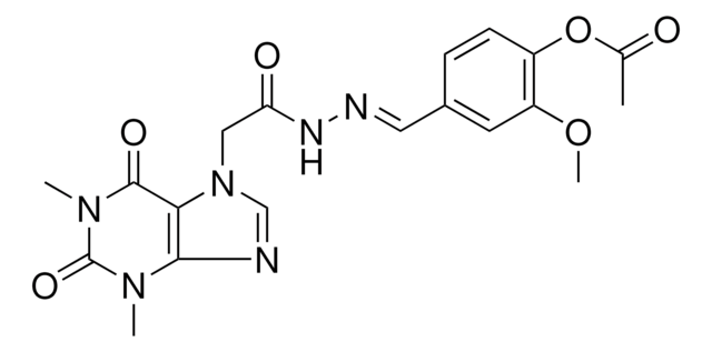 4-((E)-{[(1,3-DIMETHYL-2,6-DIOXO-1,2,3,6-TETRAHYDRO-7H-PURIN-7-YL)ACETYL]HYDRAZONO}METHYL)-2-METHOXYPHENYL ACETATE AldrichCPR