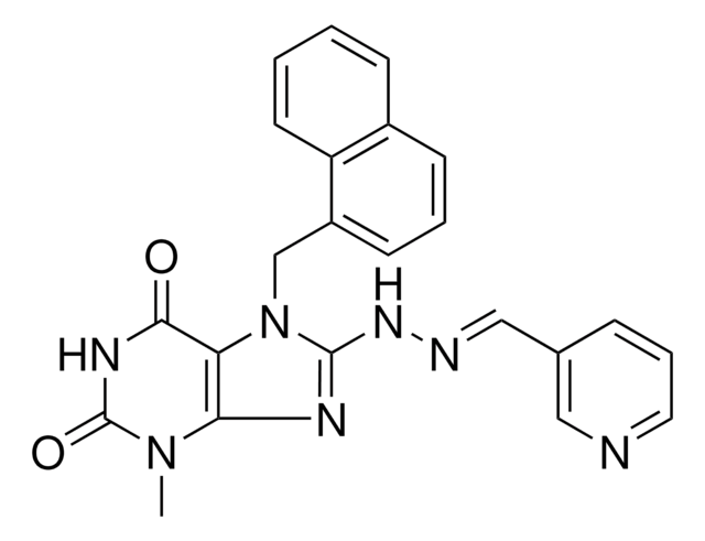 NICOTINALDEHYDE [3-METHYL-7-(1-NAPHTHYLMETHYL)-2,6-DIOXO-2,3,6,7-TETRAHYDRO-1H-PURIN-8-YL]HYDRAZONE AldrichCPR