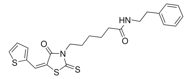 6-[(5E)-4-OXO-5-(2-THIENYLMETHYLENE)-2-THIOXO-1,3-THIAZOLIDIN-3-YL]-N-(2-PHENYLETHYL)HEXANAMIDE AldrichCPR