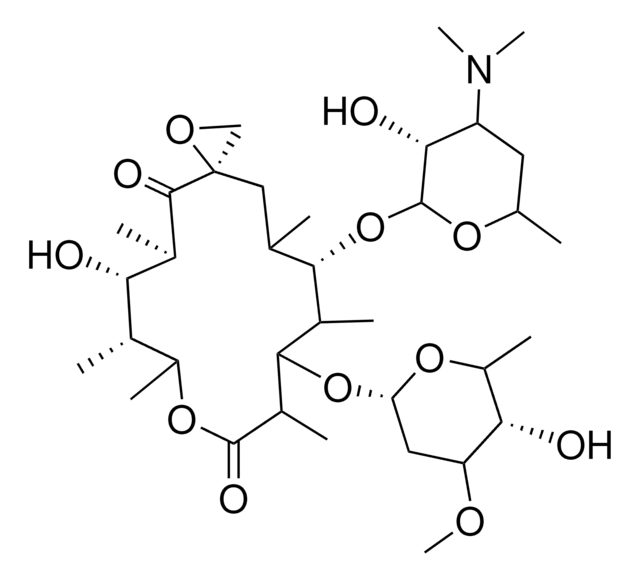 (3R,5R,6S,7R,14S)-12-[(2,6-DIDEOXY-3-O-METHYL-ALPHA-L-GLYCERO-HEXOPYRANOSYL)OXY]-6-HYDROXY-5,7,8,11,13,15-HEXAMETHYL-4,10-DIOXO-1,9-DIOXASPIRO[2.13]HEXADEC-14-YL 3,4,6-TRIDEOXY-3-(DIMETHYLAMINO)-D-GLYCERO-HEXOPYRANOSIDE AldrichCPR