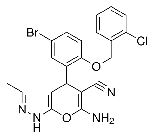 6-AMINO-4-{5-BROMO-2-[(2-CHLOROBENZYL)OXY]PHENYL}-3-METHYL-1,4-DIHYDROPYRANO[2,3-C]PYRAZOLE-5-CARBONITRILE AldrichCPR