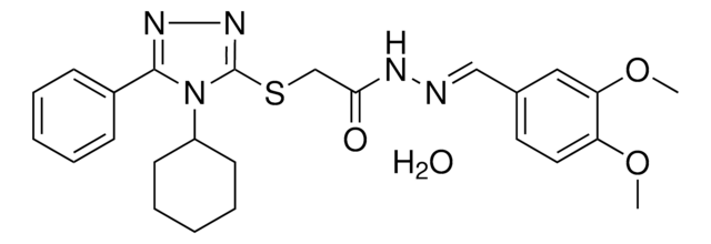 2-[(4-CYCLOHEXYL-5-PHENYL-4H-1,2,4-TRIAZOL-3-YL)SULFANYL]-N'-[(E)-(3,4-DIMETHOXYPHENYL)METHYLIDENE]ACETOHYDRAZIDE HYDRATE AldrichCPR