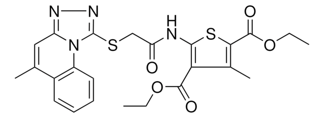 DIETHYL 3-METHYL-5-({[(5-METHYL[1,2,4]TRIAZOLO[4,3-A]QUINOLIN-1-YL)SULFANYL]ACETYL}AMINO)-2,4-THIOPHENEDICARBOXYLATE AldrichCPR