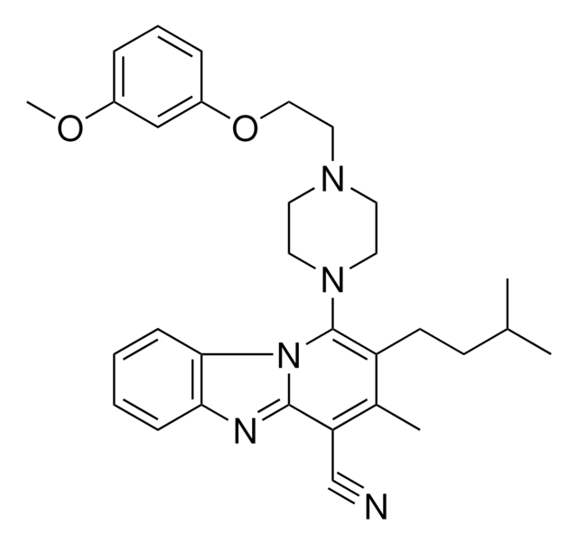 2-ISOPENTYL-1-{4-[2-(3-METHOXYPHENOXY)ETHYL]-1-PIPERAZINYL}-3-METHYLPYRIDO[1,2-A]BENZIMIDAZOLE-4-CARBONITRILE AldrichCPR