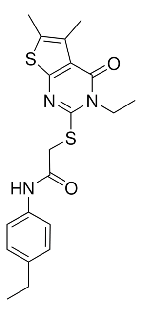 2-[(3-ETHYL-5,6-DIMETHYL-4-OXO-3,4-DIHYDROTHIENO[2,3-D]PYRIMIDIN-2-YL)SULFANYL]-N-(4-ETHYLPHENYL)ACETAMIDE AldrichCPR