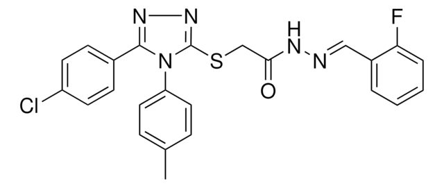 2-{[5-(4-CHLOROPHENYL)-4-(4-METHYLPHENYL)-4H-1,2,4-TRIAZOL-3-YL]SULFANYL}-N'-[(E)-(2-FLUOROPHENYL)METHYLIDENE]ACETOHYDRAZIDE AldrichCPR