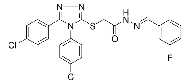 2-{[4,5-BIS(4-CHLOROPHENYL)-4H-1,2,4-TRIAZOL-3-YL]SULFANYL}-N'-[(E)-(3-FLUOROPHENYL)METHYLIDENE]ACETOHYDRAZIDE AldrichCPR