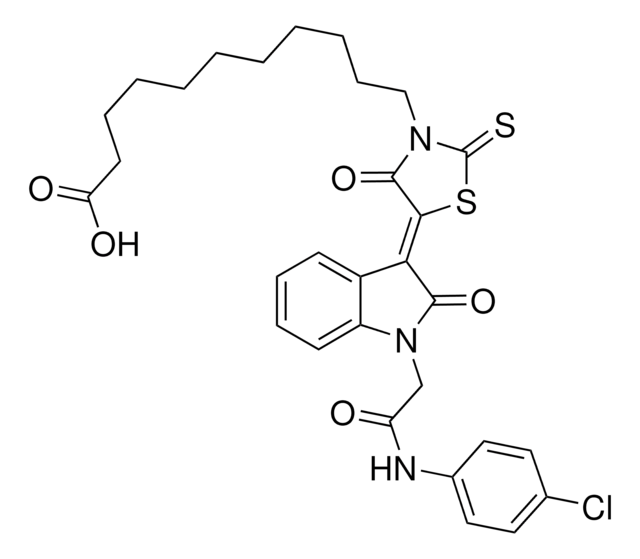 11-((5Z)-5-{1-[2-(4-CHLOROANILINO)-2-OXOETHYL]-2-OXO-1,2-DIHYDRO-3H-INDOL-3-YLIDENE}-4-OXO-2-THIOXO-1,3-THIAZOLIDIN-3-YL)UNDECANOIC ACID AldrichCPR