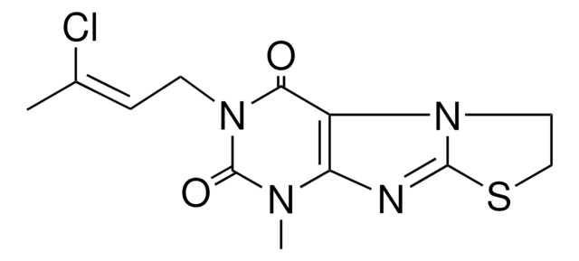 3-(3-CHLORO-BUT-2-ENYL)-1-METHYL-6,7-DIHYDRO-1H-THIAZOLO(2,3-F)PURINE-2,4-DIONE AldrichCPR