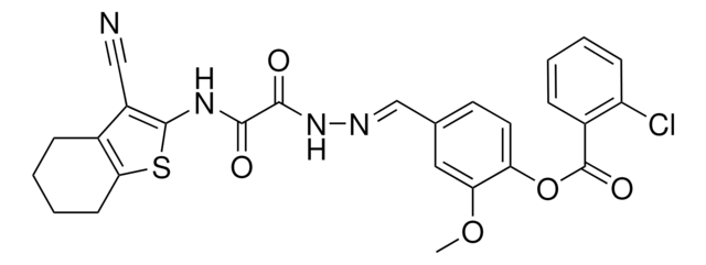 4-((E)-{[[(3-CYANO-4,5,6,7-TETRAHYDRO-1-BENZOTHIEN-2-YL)AMINO](OXO)ACETYL]HYDRAZONO}METHYL)-2-METHOXYPHENYL 2-CHLOROBENZOATE AldrichCPR