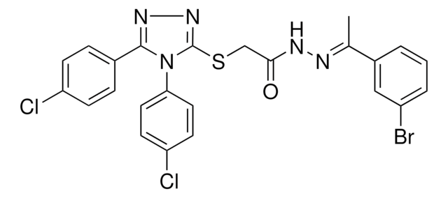 2-{[4,5-BIS(4-CHLOROPHENYL)-4H-1,2,4-TRIAZOL-3-YL]SULFANYL}-N'-[(E)-1-(3-BROMOPHENYL)ETHYLIDENE]ACETOHYDRAZIDE AldrichCPR