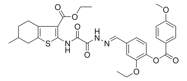 ETHYL 2-{[((2E)-2-{3-ETHOXY-4-[(4-METHOXYBENZOYL)OXY]BENZYLIDENE}HYDRAZINO)(OXO)ACETYL]AMINO}-6-METHYL-4,5,6,7-TETRAHYDRO-1-BENZOTHIOPHENE-3-CARBOXYLATE AldrichCPR