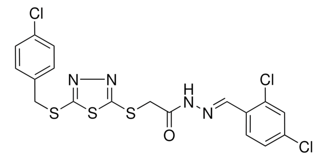 2-({5-[(4-CHLOROBENZYL)SULFANYL]-1,3,4-THIADIAZOL-2-YL}SULFANYL)-N'-[(E)-(2,4-DICHLOROPHENYL)METHYLIDENE]ACETOHYDRAZIDE AldrichCPR