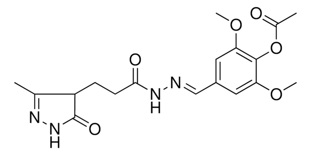 2,6-DIMETHOXY-4-((E)-{[3-(3-METHYL-5-OXO-4,5-DIHYDRO-1H-PYRAZOL-4-YL)PROPANOYL]HYDRAZONO}METHYL)PHENYL ACETATE AldrichCPR