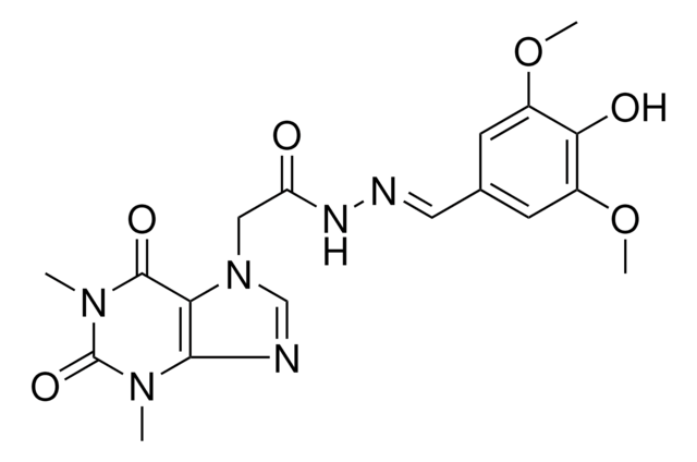 2-(1,3-DIMETHYL-2,6-DIOXO-1,2,3,6-TETRAHYDRO-7H-PURIN-7-YL)-N'-[(E)-(4-HYDROXY-3,5-DIMETHOXYPHENYL)METHYLIDENE]ACETOHYDRAZIDE AldrichCPR