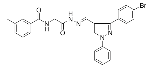 N-[2-((2E)-2-{[3-(4-BROMOPHENYL)-1-PHENYL-1H-PYRAZOL-4-YL]METHYLENE}HYDRAZINO)-2-OXOETHYL]-3-METHYLBENZAMIDE AldrichCPR