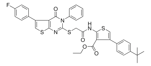 ETHYL 4-(4-TERT-BUTYLPHENYL)-2-[({[5-(4-FLUOROPHENYL)-4-OXO-3-PHENYL-3,4-DIHYDROTHIENO[2,3-D]PYRIMIDIN-2-YL]SULFANYL}ACETYL)AMINO]-3-THIOPHENECARBOXYLATE AldrichCPR