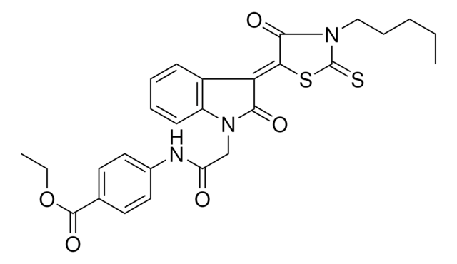 ETHYL 4-({[(3Z)-2-OXO-3-(4-OXO-3-PENTYL-2-THIOXO-1,3-THIAZOLIDIN-5-YLIDENE)-2,3-DIHYDRO-1H-INDOL-1-YL]ACETYL}AMINO)BENZOATE AldrichCPR