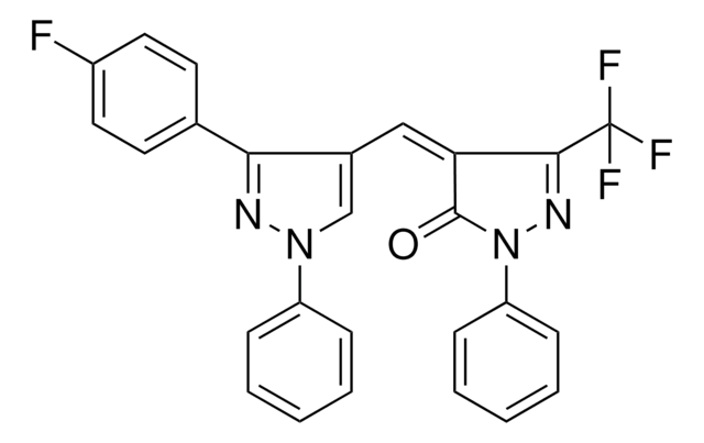 (4Z)-4-{[3-(4-FLUOROPHENYL)-1-PHENYL-1H-PYRAZOL-4-YL]METHYLENE}-2-PHENYL-5-(TRIFLUOROMETHYL)-2,4-DIHYDRO-3H-PYRAZOL-3-ONE AldrichCPR