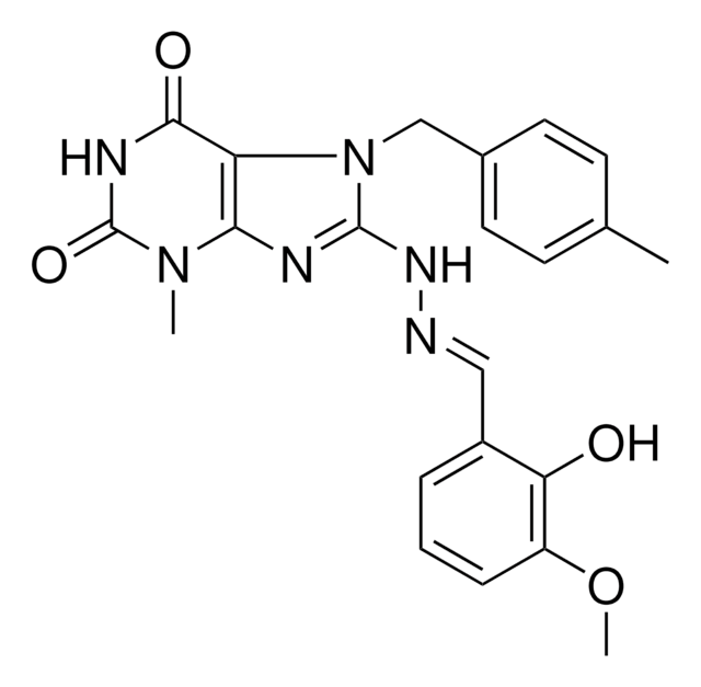 2-HYDROXY-3-METHOXYBENZALDEHYDE [3-METHYL-7-(4-METHYLBENZYL)-2,6-DIOXO-2,3,6,7-TETRAHYDRO-1H-PURIN-8-YL]HYDRAZONE AldrichCPR