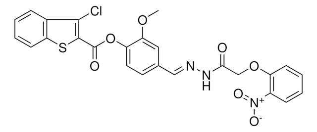 2-METHOXY-4-((E)-{[(2-NITROPHENOXY)ACETYL]HYDRAZONO}METHYL)PHENYL 3-CHLORO-1-BENZOTHIOPHENE-2-CARBOXYLATE AldrichCPR