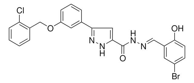 N'-[(E)-(5-BROMO-2-HYDROXYPHENYL)METHYLIDENE]-3-{3-[(2-CHLOROBENZYL)OXY]PHENYL}-1H-PYRAZOLE-5-CARBOHYDRAZIDE AldrichCPR