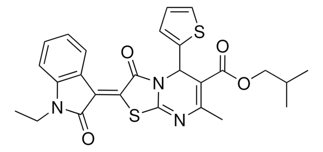 ISOBUTYL (2Z)-2-(1-ETHYL-2-OXO-1,2-DIHYDRO-3H-INDOL-3-YLIDENE)-7-METHYL-3-OXO-5-(2-THIENYL)-2,3-DIHYDRO-5H-[1,3]THIAZOLO[3,2-A]PYRIMIDINE-6-CARBOXYLATE AldrichCPR