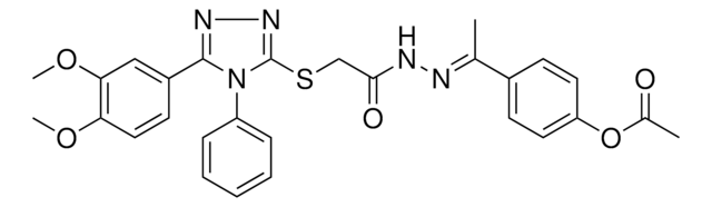 4-[(1E)-N-({[5-(3,4-DIMETHOXYPHENYL)-4-PHENYL-4H-1,2,4-TRIAZOL-3-YL]SULFANYL}ACETYL)ETHANEHYDRAZONOYL]PHENYL ACETATE AldrichCPR