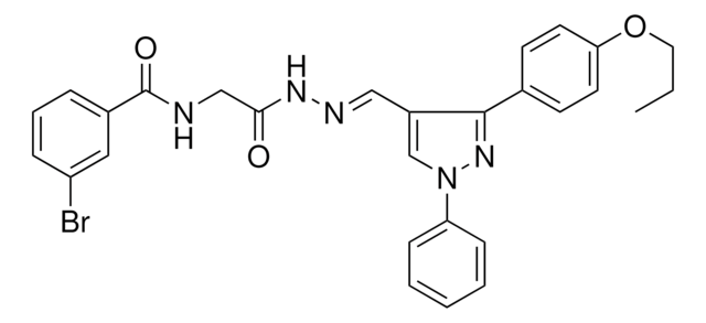 3-BROMO-N-[2-OXO-2-((2E)-2-{[1-PHENYL-3-(4-PROPOXYPHENYL)-1H-PYRAZOL-4-YL]METHYLENE}HYDRAZINO)ETHYL]BENZAMIDE AldrichCPR