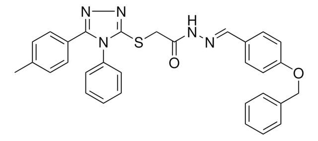 N'-{(E)-[4-(BENZYLOXY)PHENYL]METHYLIDENE}-2-{[5-(4-METHYLPHENYL)-4-PHENYL-4H-1,2,4-TRIAZOL-3-YL]SULFANYL}ACETOHYDRAZIDE AldrichCPR