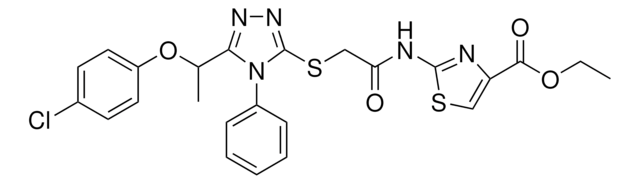 ETHYL 2-[[([5-[1-(4-CHLOROPHENOXY)ETHYL]-4-PHENYL-4H-1,2,4-TRIAZOL-3-YL]SULFANYL)ACETYL]AMINO]-1,3-THIAZOLE-4-CARBOXYLATE AldrichCPR