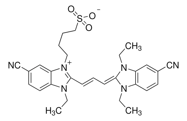 5-Cyano-2-[3-(5-cyano-1,3-diethyl-1,3-dihydro-2H-benzimidazol-2-ylidene)-1-propenyl]-1-ethyl-3-(4-sulfobutyl)-1H-benzimidazolium hydroxide inner salt Dye content ~90&#160;%