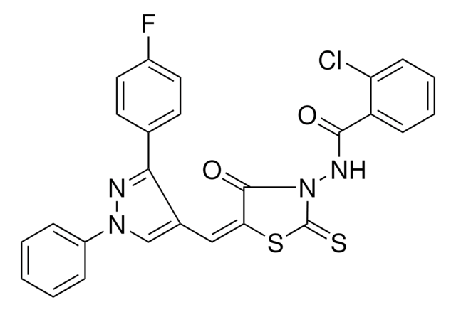 2-CHLORO-N-((5E)-5-{[3-(4-FLUOROPHENYL)-1-PHENYL-1H-PYRAZOL-4-YL]METHYLENE}-4-OXO-2-THIOXO-1,3-THIAZOLIDIN-3-YL)BENZAMIDE AldrichCPR